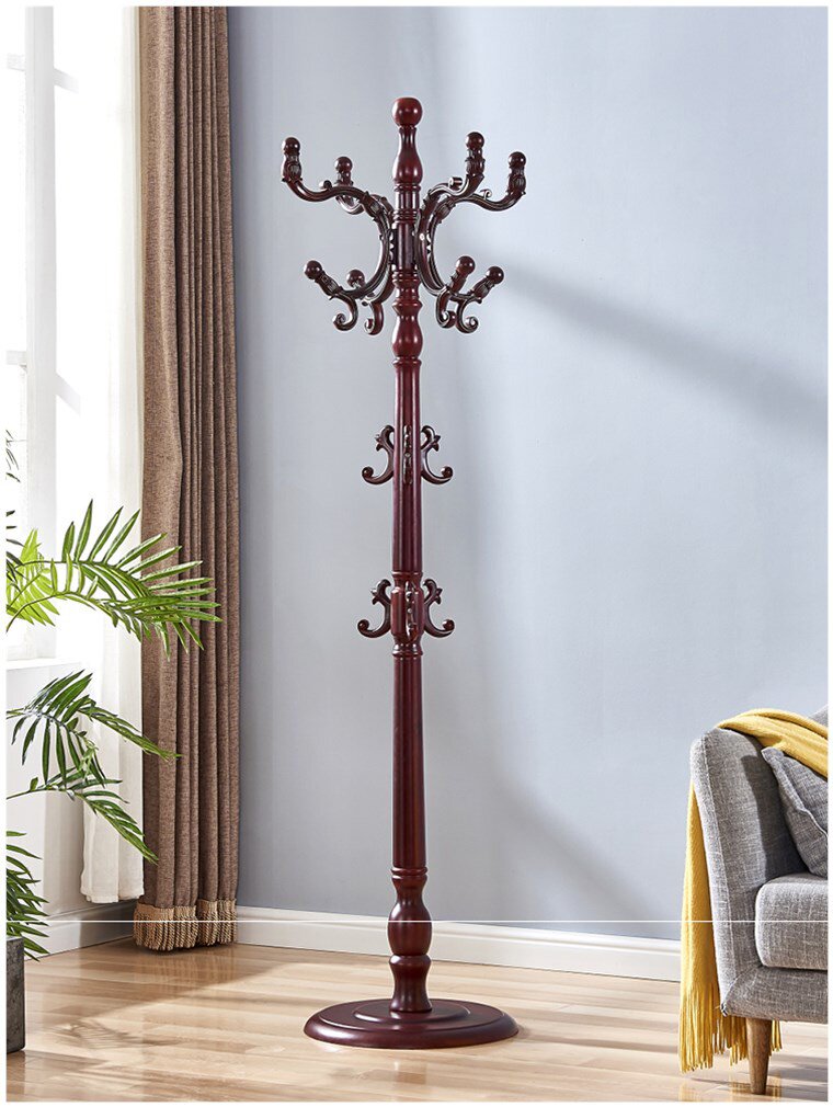 实木衣帽架衣架落地卧室挂衣架衣服架子家用简约现代欧式挂包架子