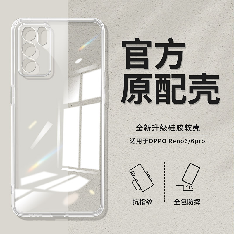 适用oppoReno6手机壳reno6pro透明PEQM00直边PEPM新款OPPO5G硅胶opopreno超薄oppor套opp0pp0男por女opρo65G