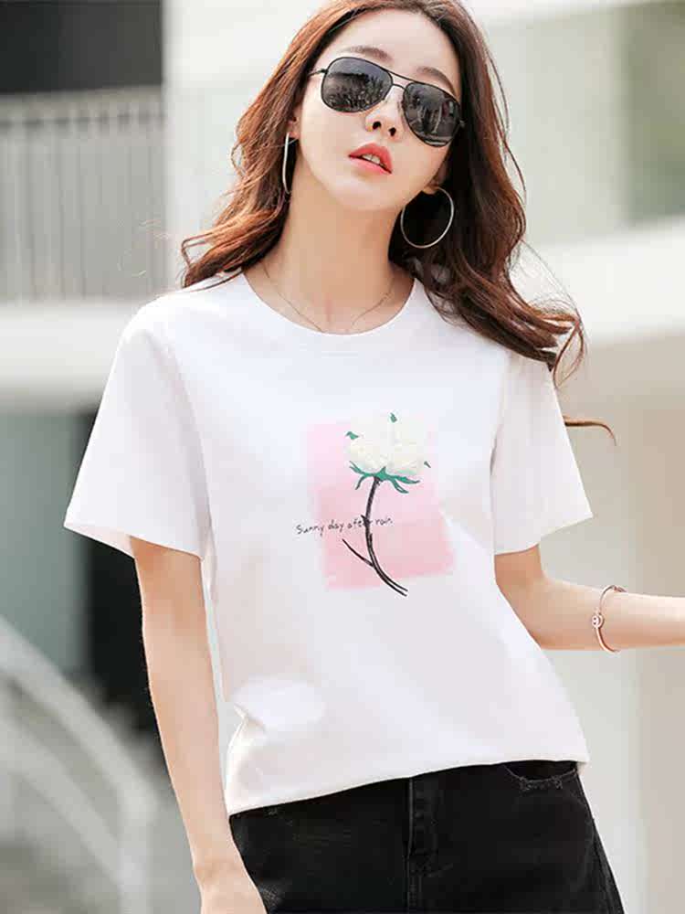 女半袖t恤洋气时尚棉宽松