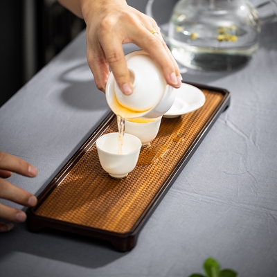 台大胡桃木木托盘茶干台干泡圆形实排q水茶具家用茶盘茶楠竹泡