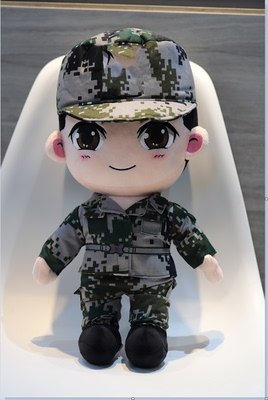 军人公仔迷彩布娃娃军恋送兵哥哥玩偶军嫂女孩生日礼物小兵男包邮