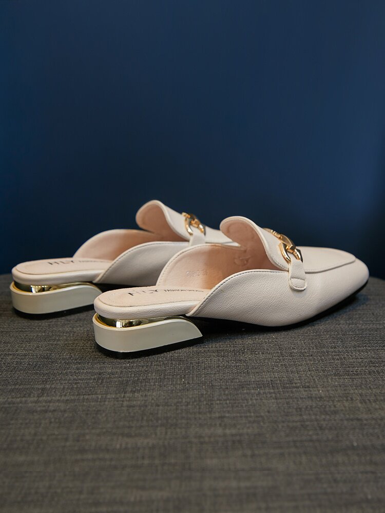 2021大东女鞋百搭半托单鞋中跟包头半拖鞋女夏外穿时尚穆勒鞋凉拖