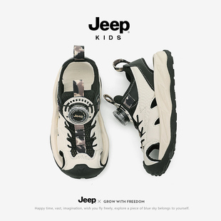 jeep男童凉鞋旋钮夏季款防滑童鞋2024新款夏季儿童运动沙滩涉水鞋