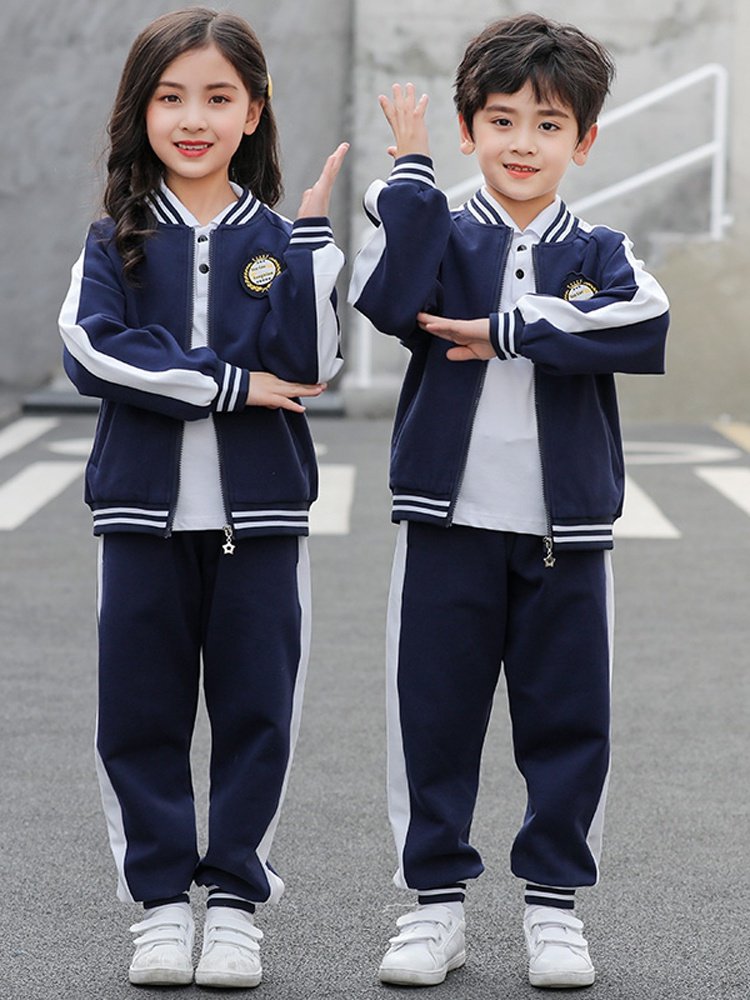 学院风校服长袖运动班服小学生四件套春秋夏季新老师套装幼儿园服