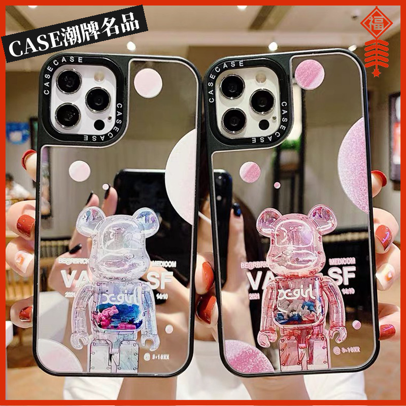 CASE潮牌镜面适用iPhone15Pro苹果14Promax手机壳15Promax暴力熊14Pro防摔套13女款12个性11/X/XS/XR/xsmax