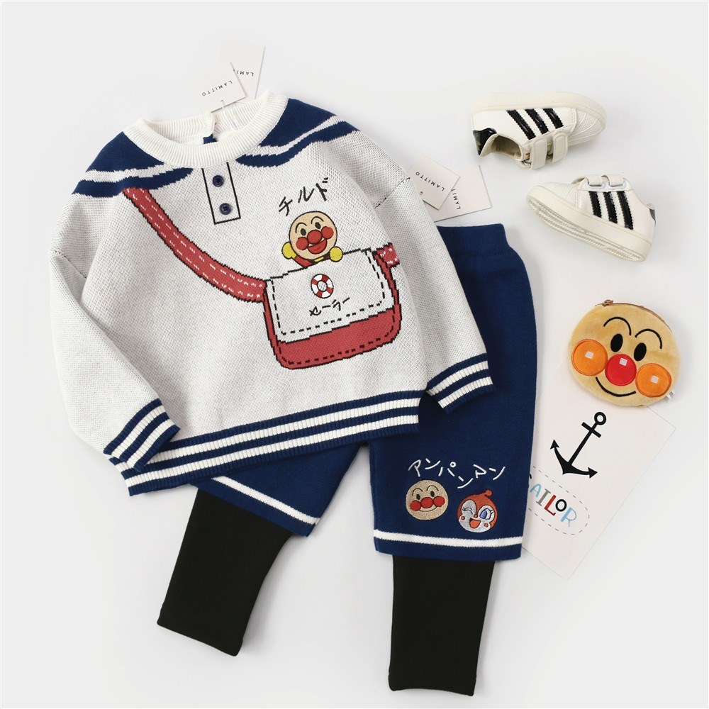 ins儿童童装宝宝毛衣套装男女童套头毛衫ins韩q版上衣裤子两件套