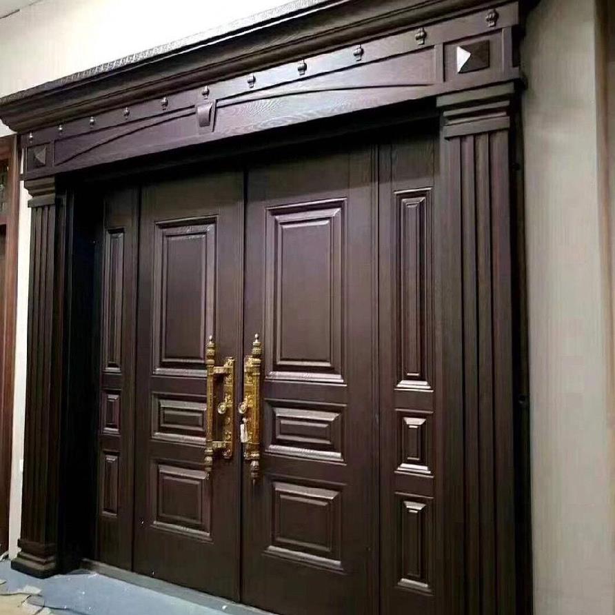 别墅大门对开门仿铜门吸铸铝门花园门防盗现代庭院客厅钢制农村已售