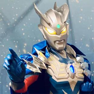 儿童大人真人仿真连体衣紧身发光赛罗奥特曼皮套cos迪迦全身套头