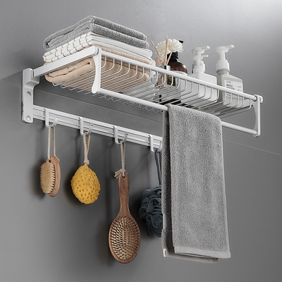 卫生间毛巾架太空铝折叠浴巾架手巾架衣架浴室洗澡放衣服的置物.