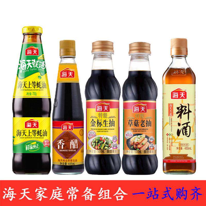 海天调味组合套装生抽酱油料酒淀粉番茄酱鸡精拌饭酱厨房烹饪家用