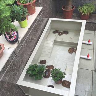 龟池阳台大型特大塑料鱼缸饲养晒台乌龟缸排水别墅家用特大号.