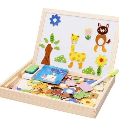 玩具岁3女孩5宝宝益智乐磁性男拼6画板积木教儿童早动物拼拼图