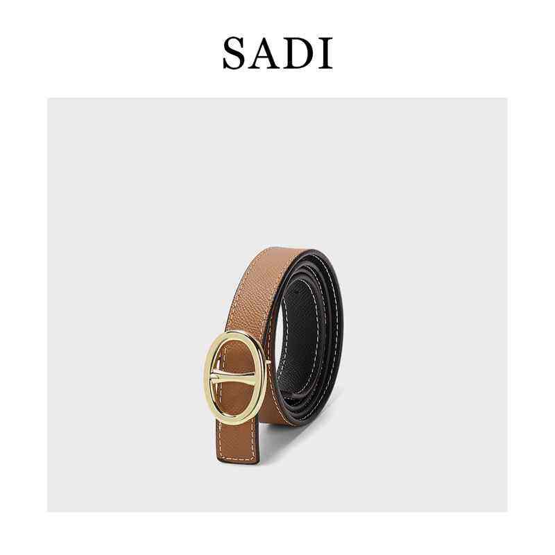 萨迪sadi品牌女包奈斯专属sadi猪鼻子女士双面腰带aap80040