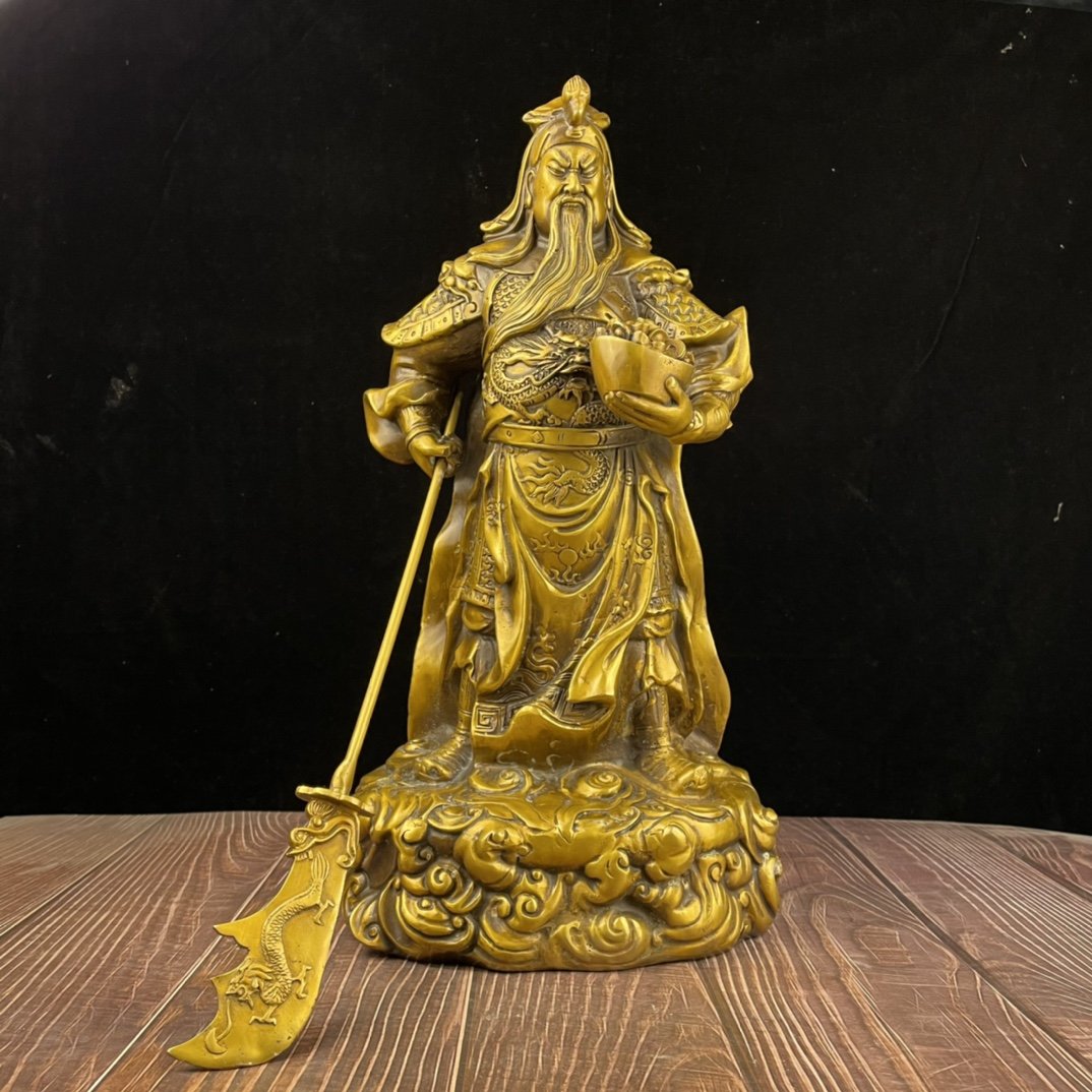 关公武财神摆件关羽关二爷镇宅招财家居店铺供奉手托元宝关公优惠券