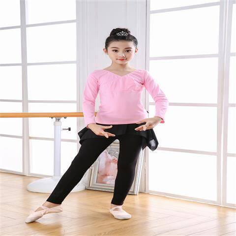 女童舞蹈服练功服儿童瑜伽服长短袖女孩棉质裙裤套装两件套春夏季