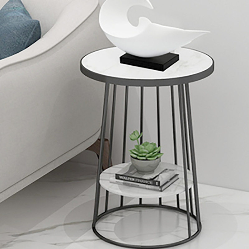 北欧轻奢沙发边几角几客厅大理石小圆桌卧室简约茶桌简易小茶几