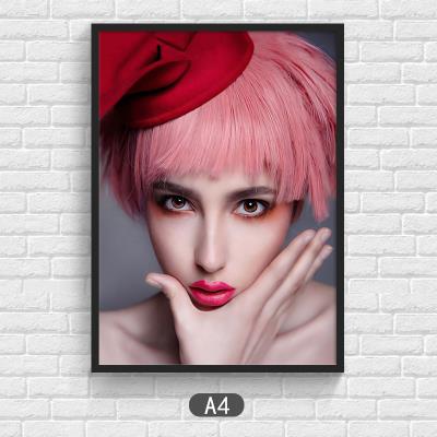 新i品理发店墙面装饰画美发个性发型图片发廊工作室形象背景墙挂