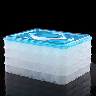 速冻饺子存放盒格子家用冰箱多层保鲜密封专用冰冻冷冻盒冰柜分.