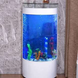 玻璃鱼缸免换水小中型客厅生态过滤半圆形鱼缸落地缸家用水族箱