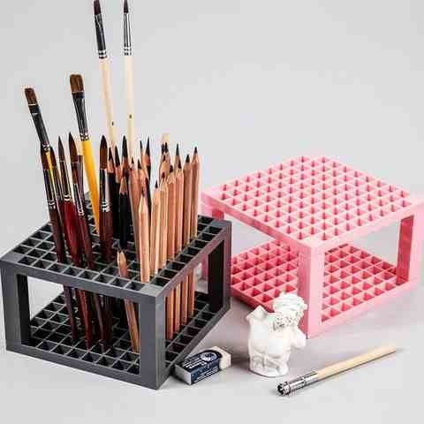 柏伦斯绘画画笔笔架插笔笔座创意时尚用品收纳笔座放置画笔晾笔x3