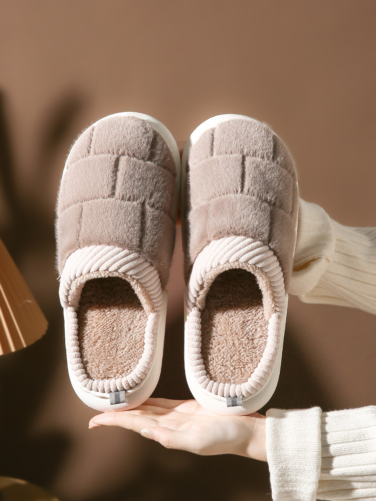 棉拖鞋女大人秋冬季室内防滑居家软底情侣鞋月子鞋家用外穿男冬天