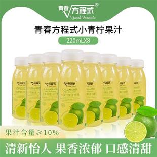 青春方程式小青柠汁果汁饮料220ml*8瓶0脂柠檬汁饮品沃尔玛同款