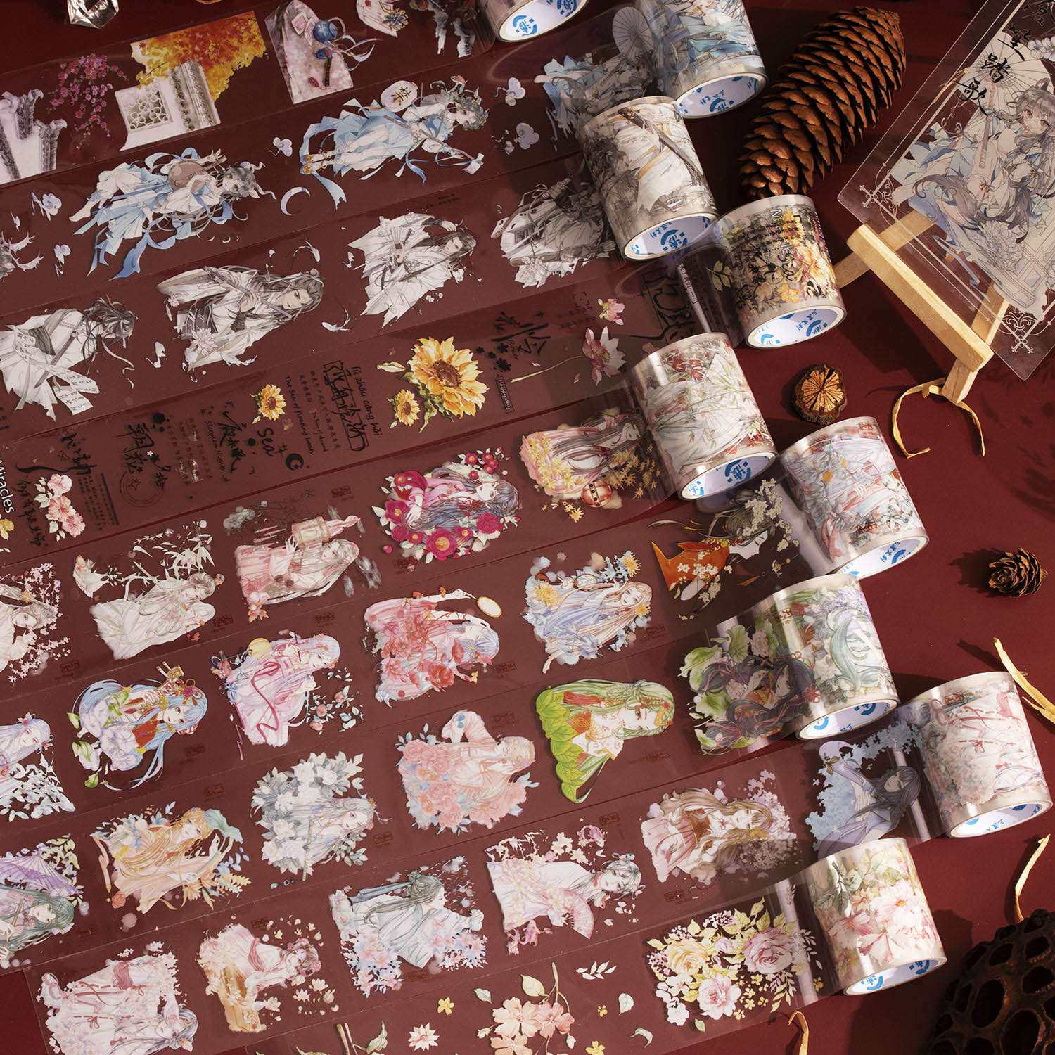 三渡古风手帐胶带透明pet套装网红ins梦幻小清新少女心整套人物造