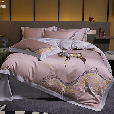 罗莱家纺官方旗舰店正品全棉纯棉长绒棉刺绣被套4四件套新品