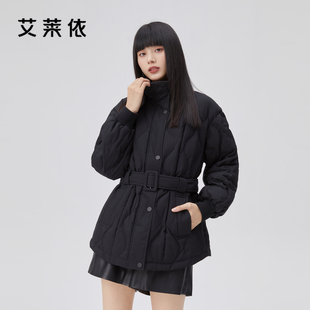 艾莱依2022年新款女款收腰鸭绒羽绒服短款高级感炸街秋冬外套冬装