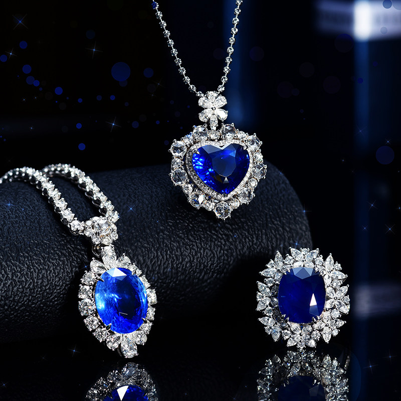 贰店 18金镶烧皇家蓝矢车菊吊坠戒指188505券后价189005淘宝价0已售出