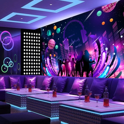 ktv墙纸自粘背景墙贴壁画贴纸壁纸包房墙面u装饰酒吧房间包厢贴画