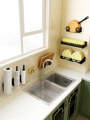 竹木纸巾架子油吸物架卷纸架底座厨房立式桌面纸收纳用架保鲜膜置