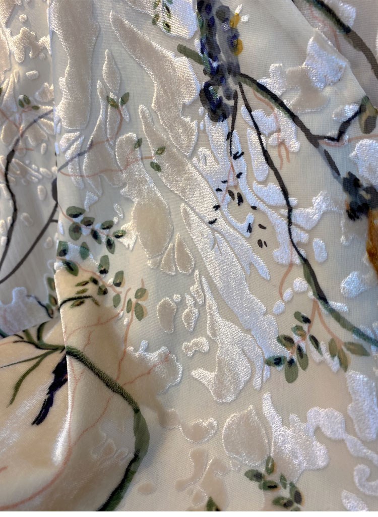 2021春款中国风复古斜襟真丝丝绒定织烧花新中式宽松唐装上衣外套