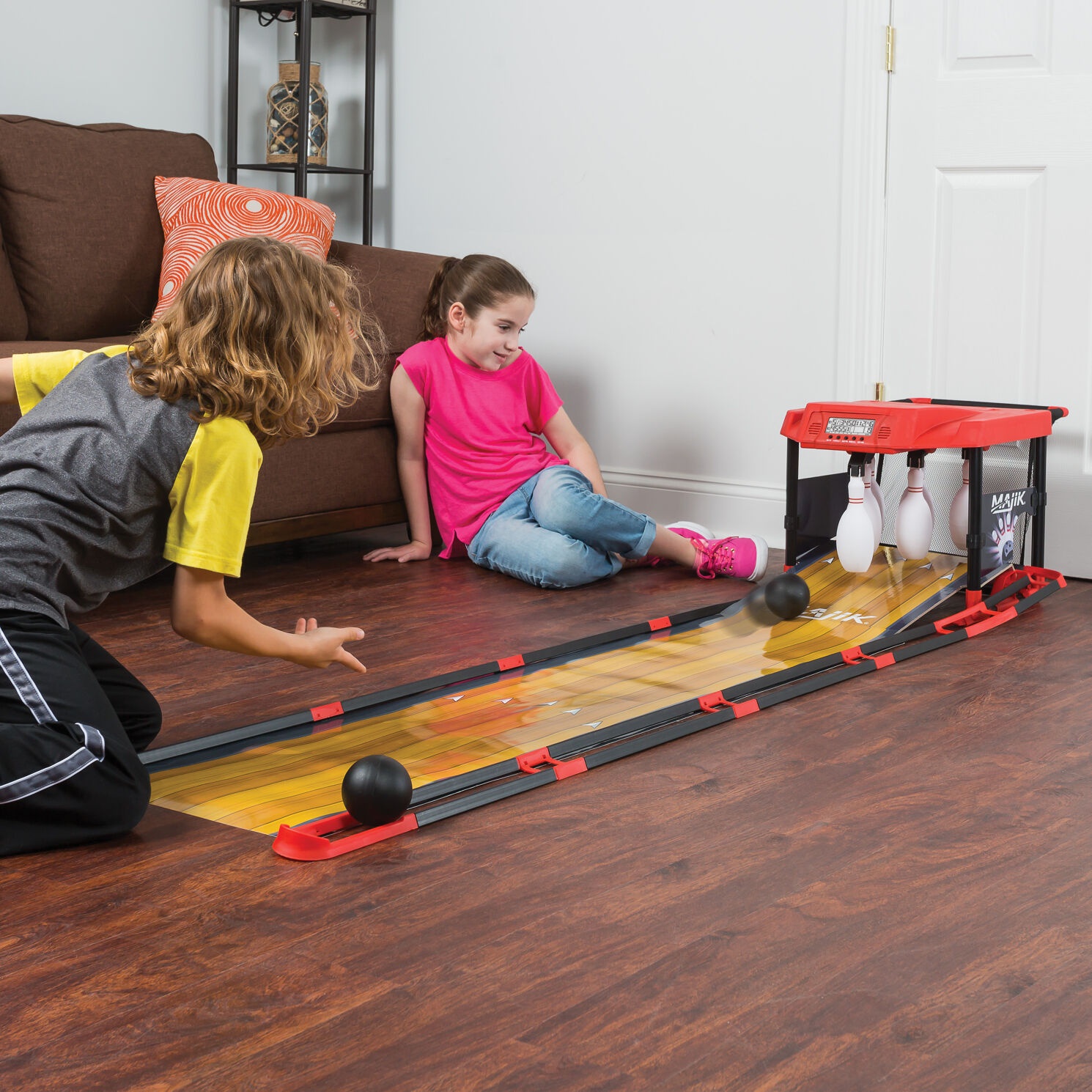 majik儿童电动保龄球电子计分自动放瓶亲子互动室内游戏生日礼.