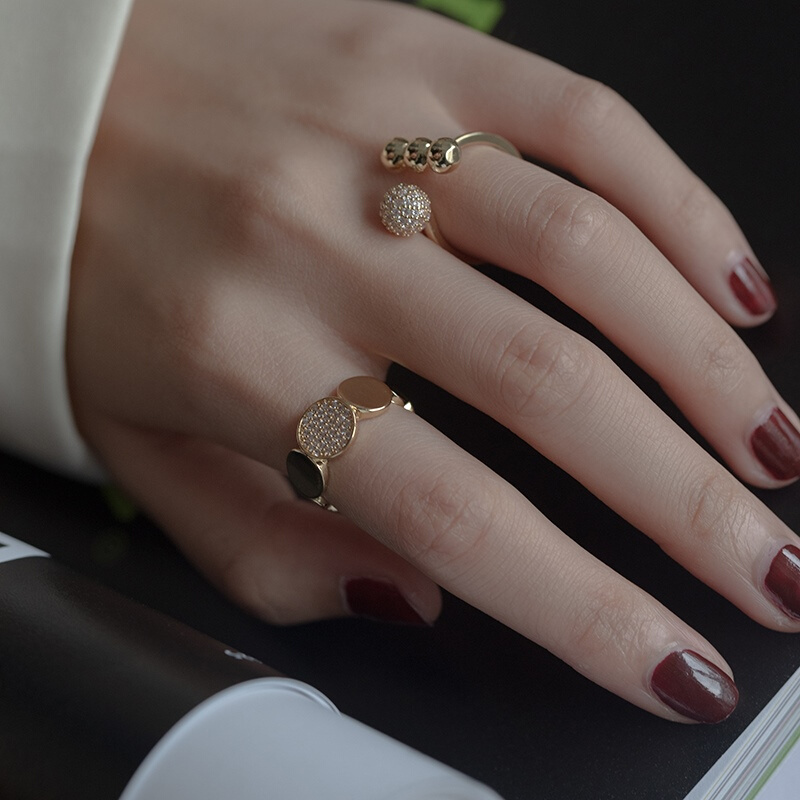 女士戒指时尚大码胖mm粗胖手大号小众设计轻奢个性复古开口食指戒