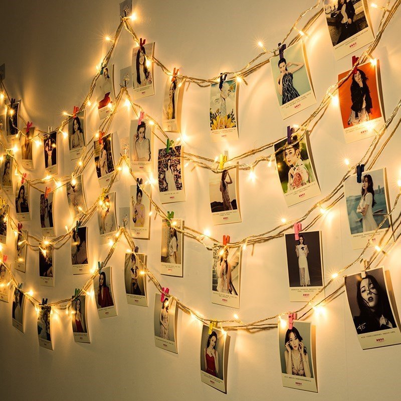 照片墙风北欧墙上装饰创意网红墙卧室网格墙免打孔挂网格墙