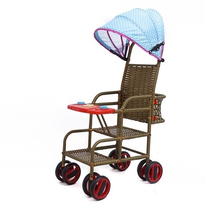 童车婴儿仿藤推车折叠图片