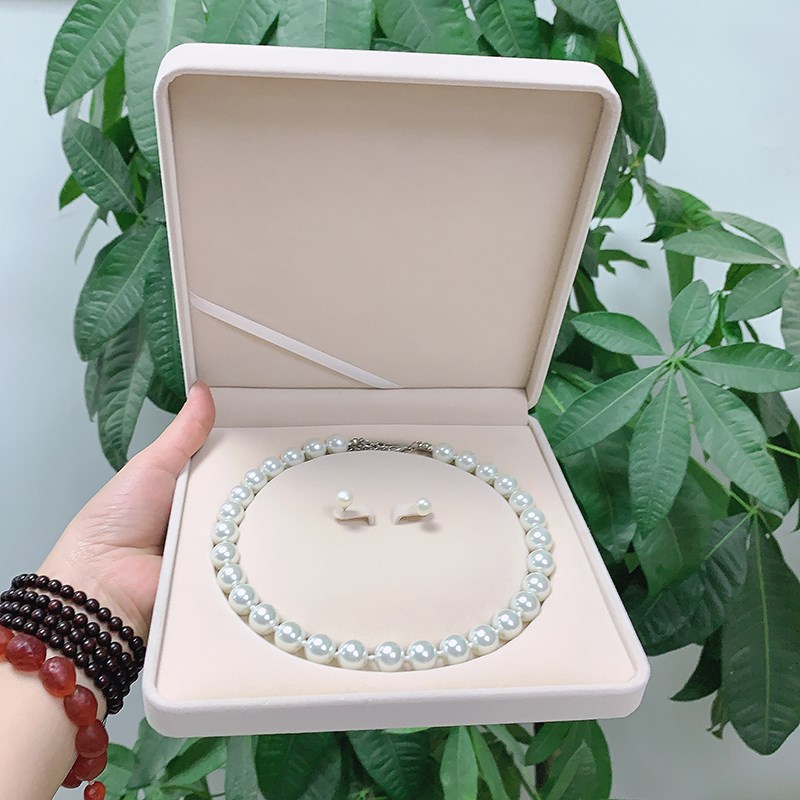 珍珠绒布礼物套包邮三件两件盒子项链珍珠m套装耳钉盒耳环手链