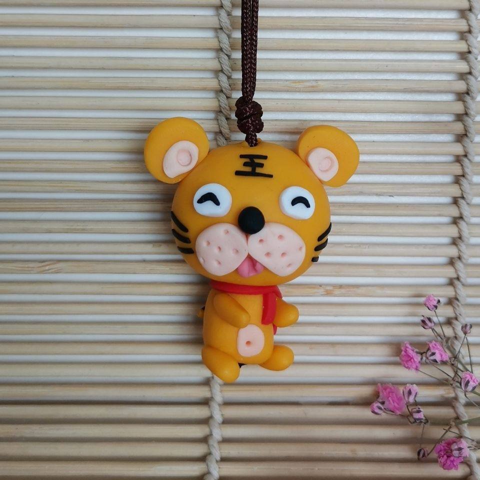 软陶挂件手工泥人卡通包包钥匙扣饰品泥人