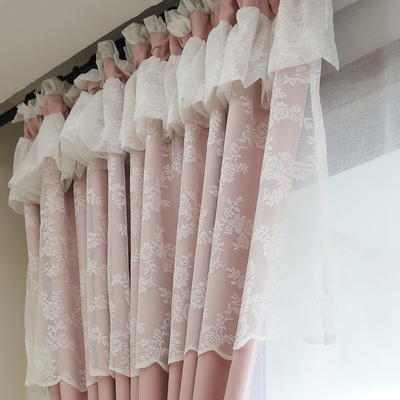 粉红色窗帘纱价格