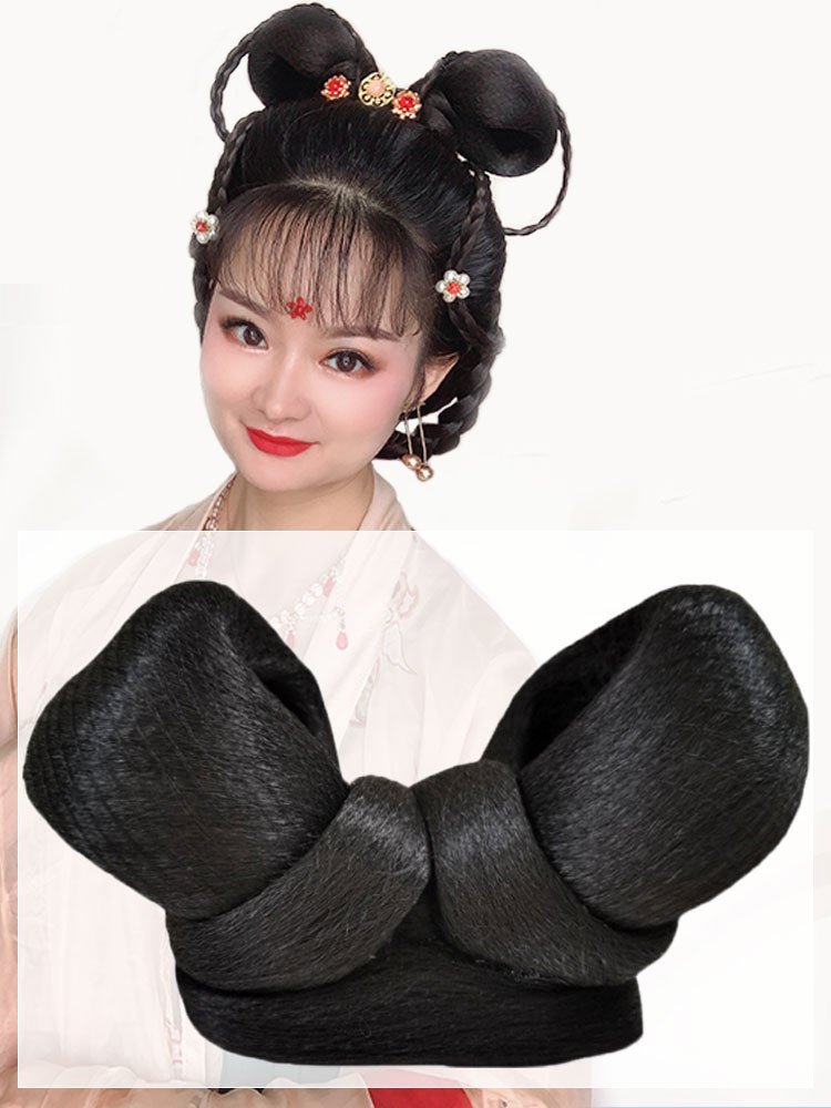 古装汉服假发女全发丝可爱双头发髻可弯曲亦瑶髻新手古风仙女发包