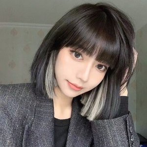 挂耳染发片短发挑染接发真发挑染发片彩色一片式无痕隐形渐变自然