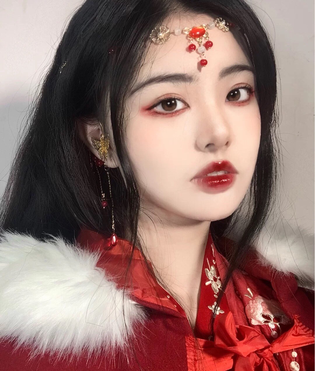 额头发饰前额额饰古风流苏眉心坠额头装饰古代抹额头饰明制装配饰