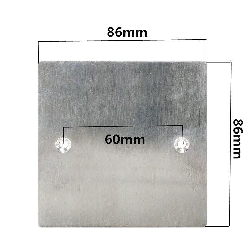86型不锈钢地插盖板预埋底盒遮挡带孔地插盲板银色地插低盒盖子