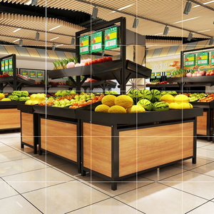 商用水果架子布置摆地摊货架超市鲜果专用蔬菜店便利店双面干果