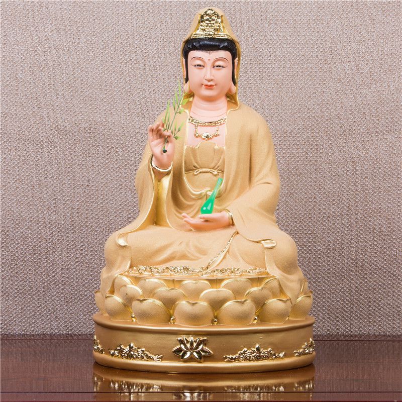 精品金身观音佛像供奉家用南海观音佛像摆件居家观音像观世音菩萨