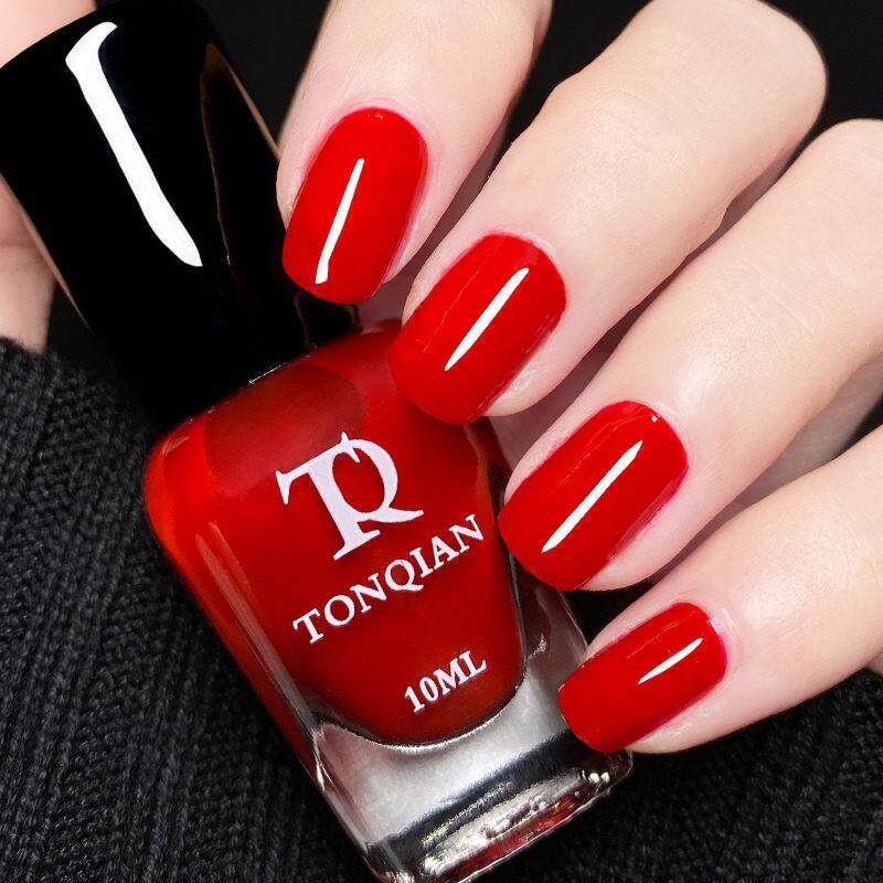 指甲油免烤快干持久不可剥2021年新色玫红色夏天显白涂脚脚趾森系