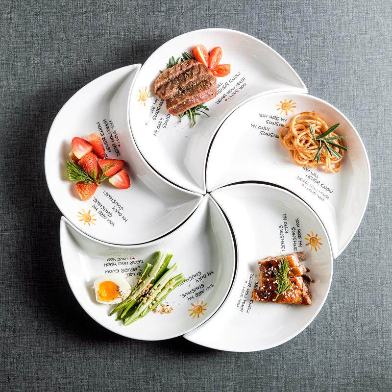 月亮拼盘餐具组合创意网红陶瓷家用团年饭火锅家庭聚餐菜盘子套装