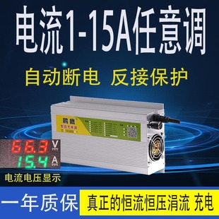 48V60V72V钛酸锂磷酸铁锂三元锂电池可调充电器电动车15A快充智能