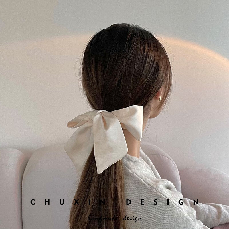 爆款头绳夏天2021年新款韩国高级感头花女饰品发饰圈飘带马尾超仙